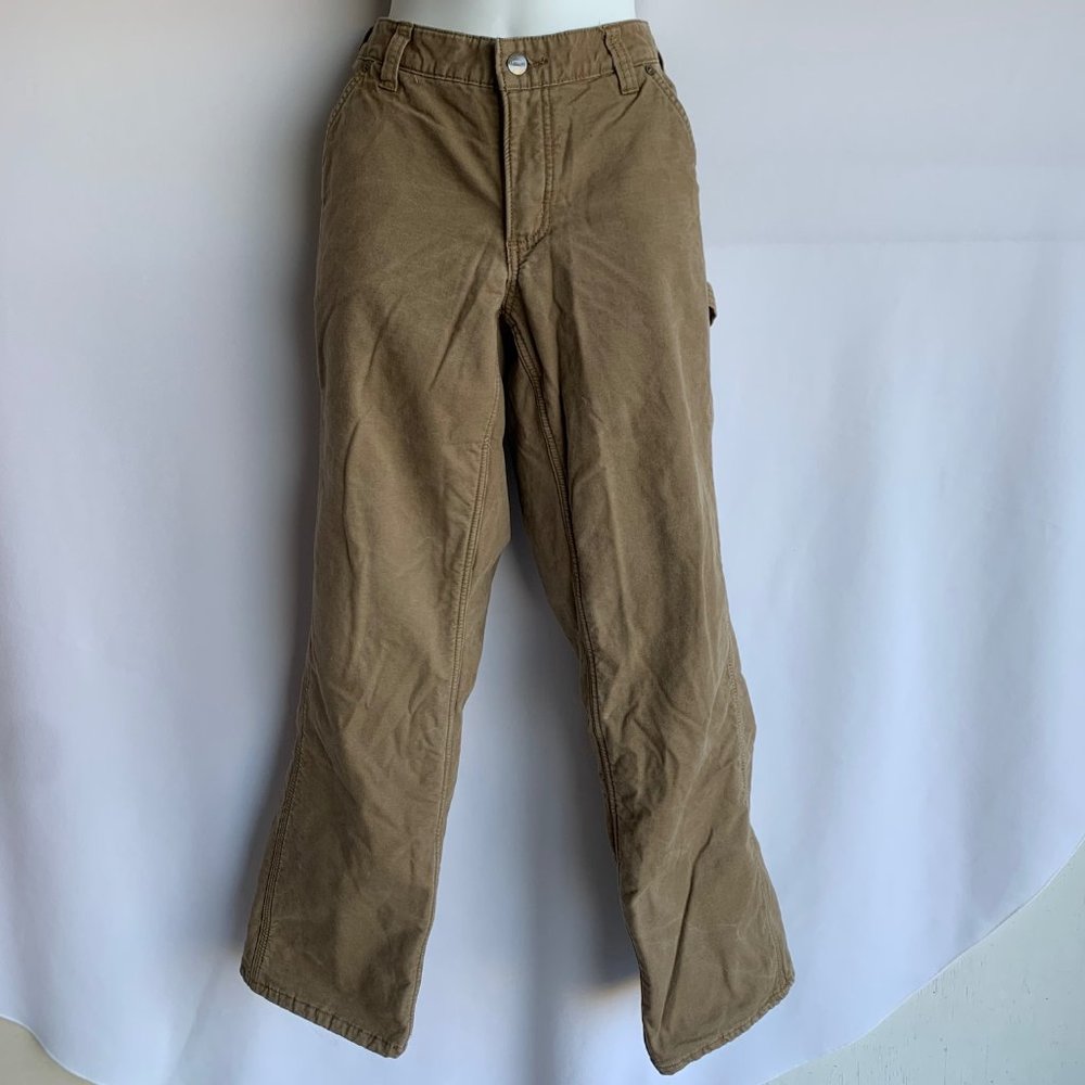 Carhart womens fleece lined cargo pants sz 10 reg